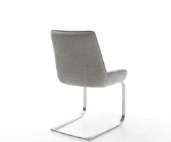 FreischwingerTaimi-Flex Strukturstoff Soft Grau Freischwinger flach Edelstahl Sofort versandfertig