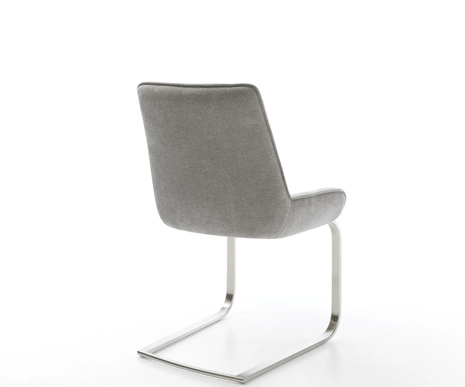 FreischwingerTaimi-Flex Strukturstoff Soft Grau Freischwinger flach Edelstahl Sofort versandfertig