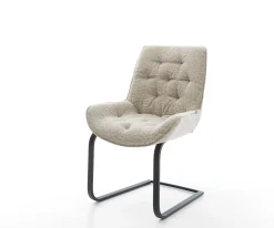 FreischwingerTaimi-Flex Webstoff Soft Beige Freischwinger flach Schwarz Sofort versandfertig