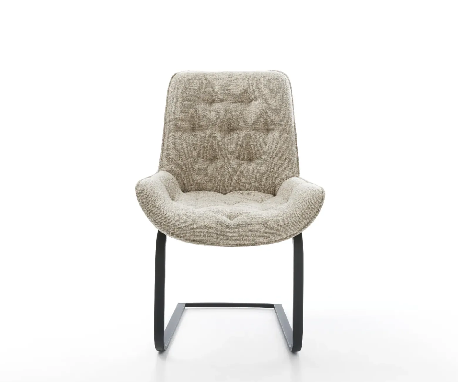 FreischwingerTaimi-Flex Webstoff Soft Beige Freischwinger flach Schwarz Sofort versandfertig