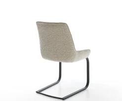 FreischwingerTaimi-Flex Webstoff Soft Beige Freischwinger flach Schwarz Sofort versandfertig