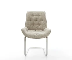 FreischwingerTaimi-Flex Webstoff Soft Beige Freischwinger flach Edelstahl Sofort versandfertig