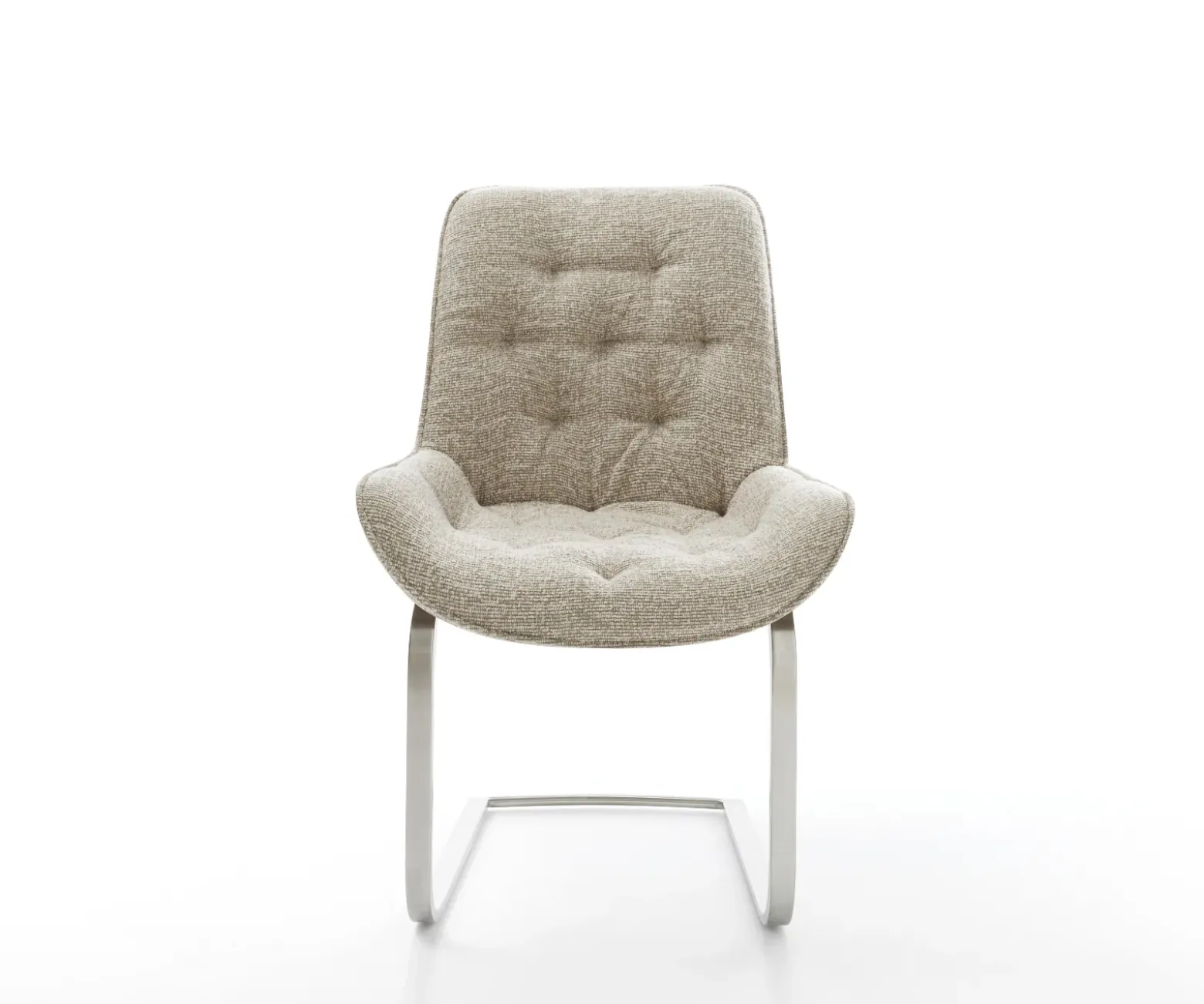 FreischwingerTaimi-Flex Webstoff Soft Beige Freischwinger flach Edelstahl Sofort versandfertig
