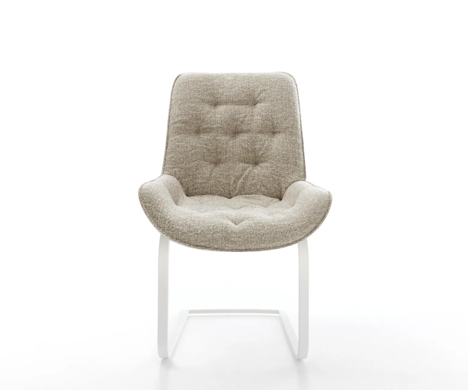 FreischwingerTaimi-Flex Webstoff Soft Beige Freischwinger flach Weiß Sofort versandfertig