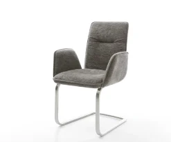 FreischwingerVinja-Flex Bouclé Soft Schlamm Freischwinger flach Edelstahl Sofort versandfertig