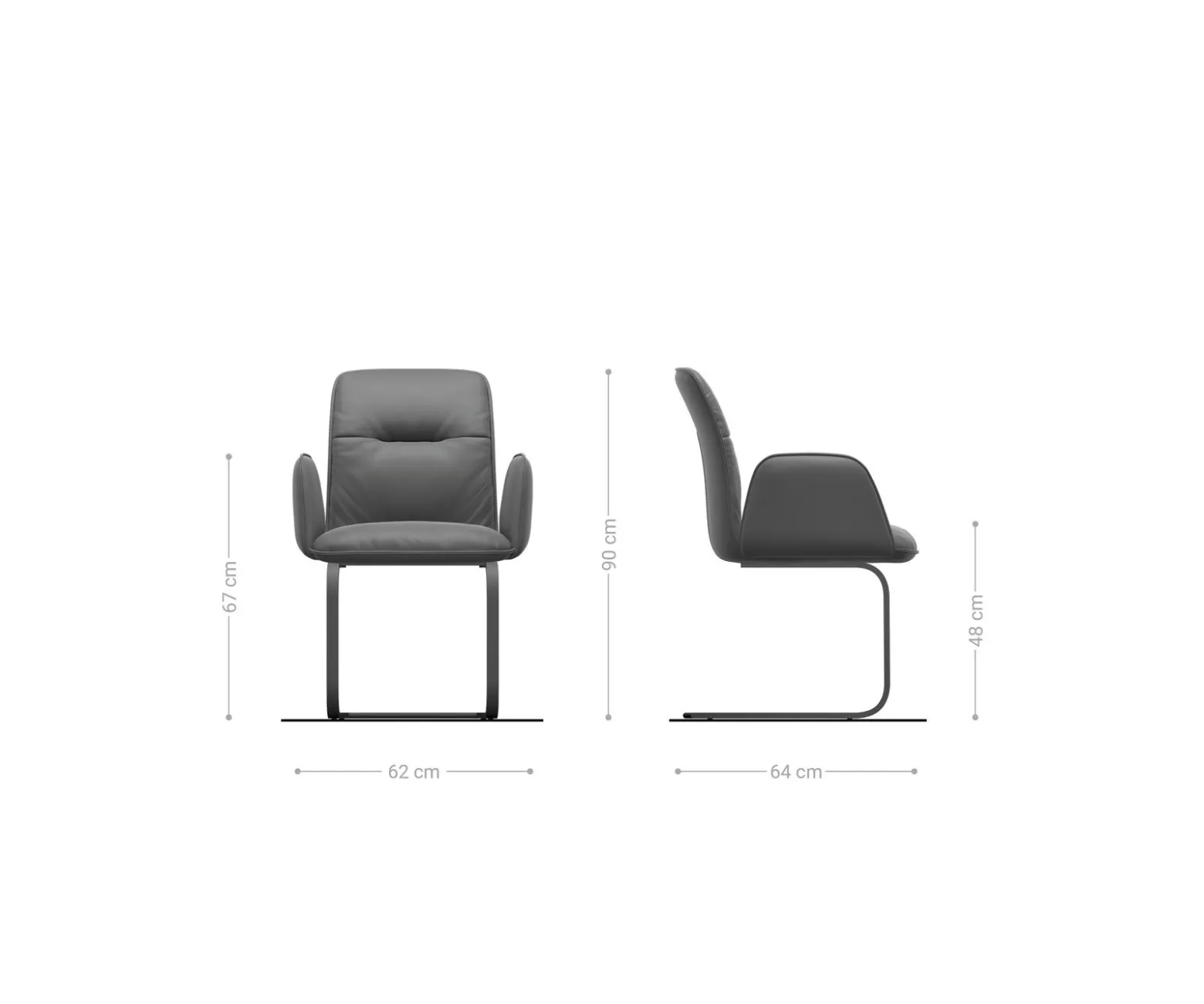 FreischwingerVinja-Flex Bouclé Soft Schlamm Freischwinger flach Edelstahl Sofort versandfertig
