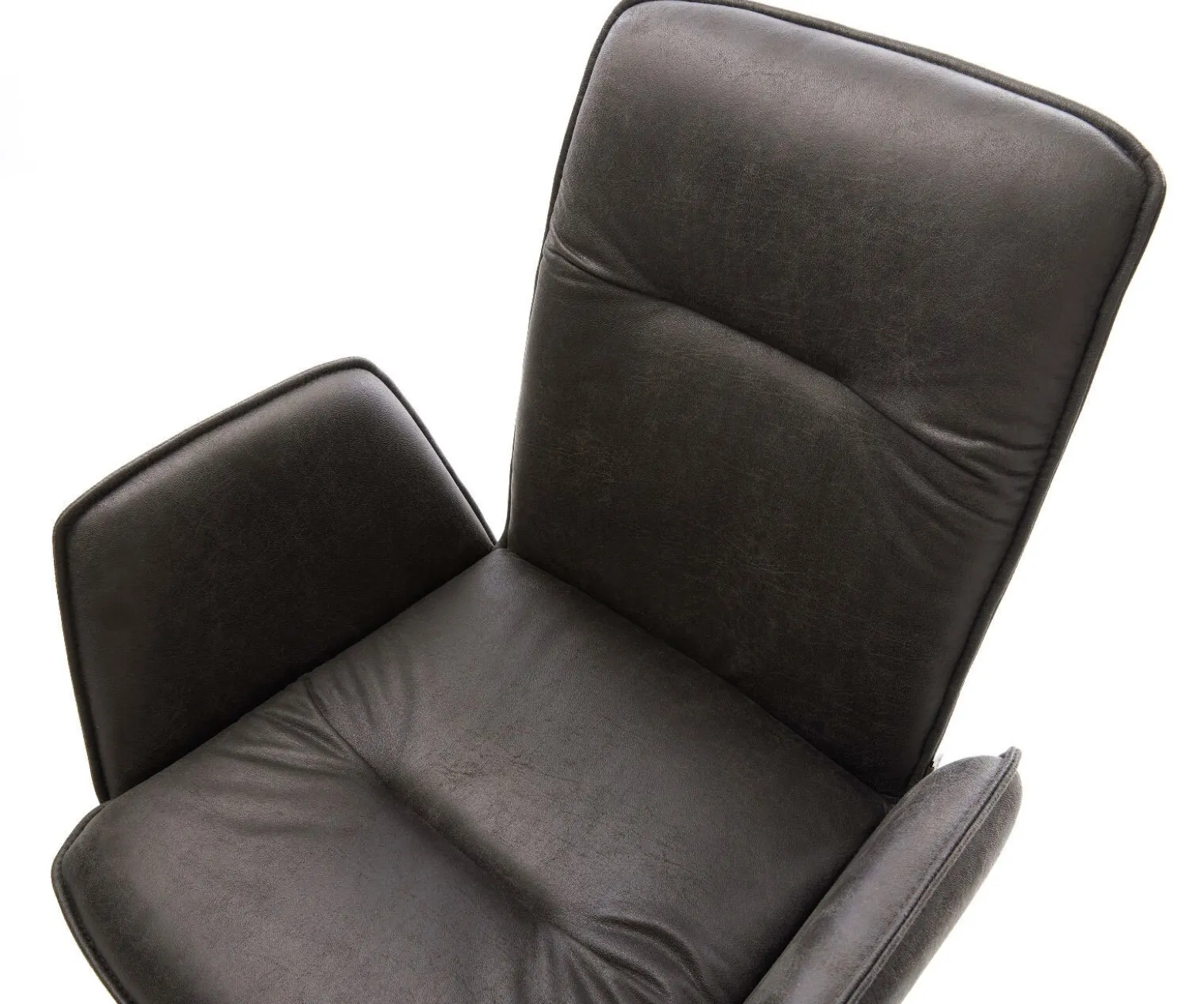 FreischwingerVinja-Flex Mikrofaser Anthrazit Vintage Freischwinger flach Edelstahl Sofort versandfertig