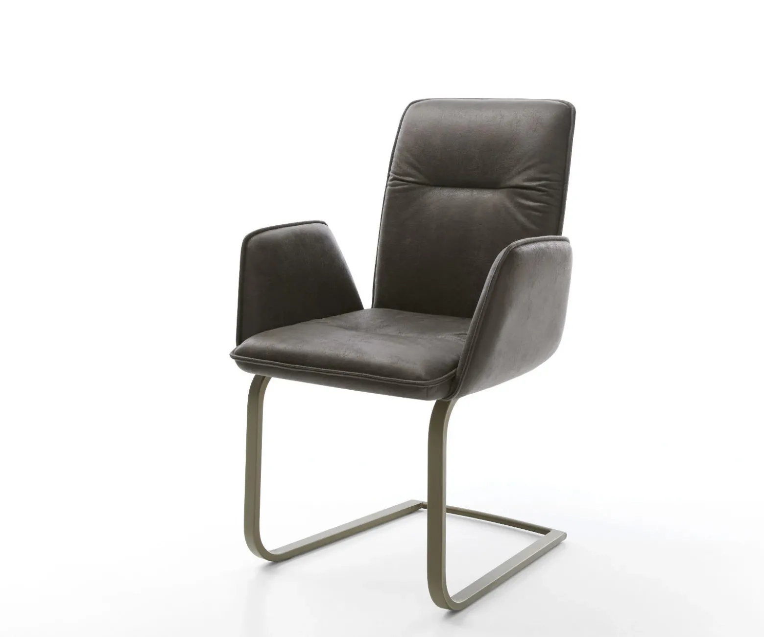 FreischwingerVinja-Flex Mikrofaser Anthrazit Vintage Freischwinger flach Effektfinish Titan Sofort versandfertig