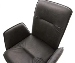 FreischwingerVinja-Flex Mikrofaser Anthrazit Vintage Freischwinger flach Schwarz Sofort versandfertig