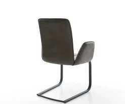 FreischwingerVinja-Flex Mikrofaser Anthrazit Vintage Freischwinger flach Schwarz Sofort versandfertig