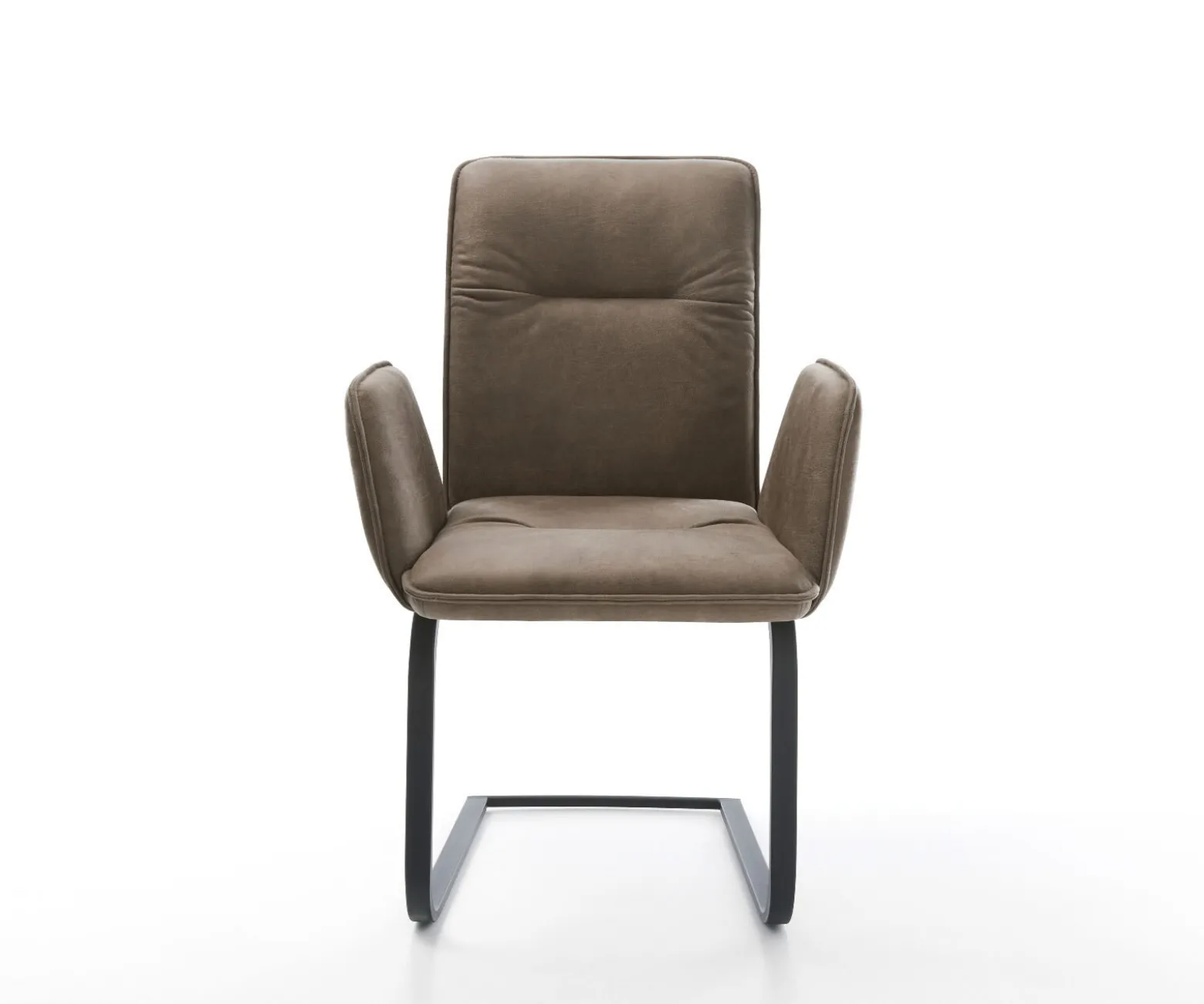 FreischwingerVinja-Flex Mikrofaser Taupe Vintage Freischwinger flach Schwarz Sofort versandfertig
