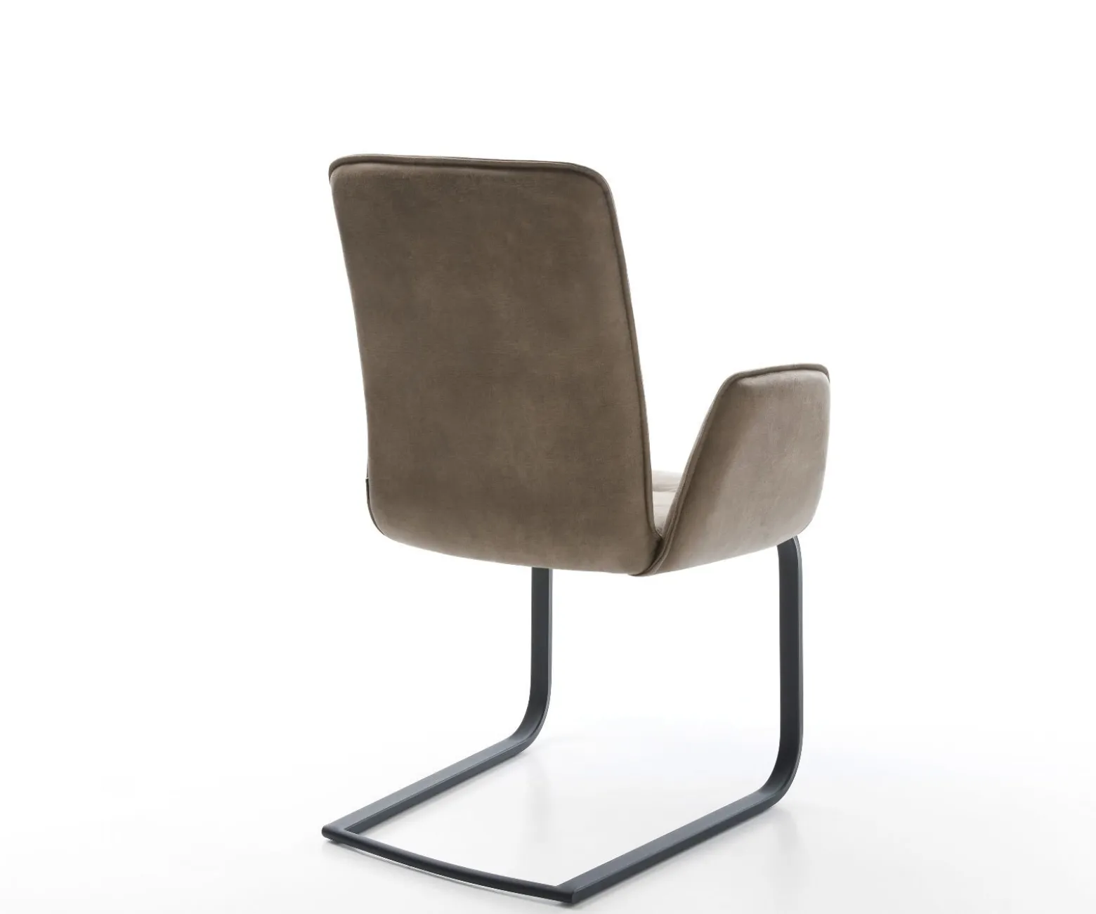 FreischwingerVinja-Flex Mikrofaser Taupe Vintage Freischwinger flach Schwarz Sofort versandfertig