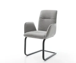 FreischwingerVinja-Flex Strukturstoff Soft Grau Freischwinger flach Schwarz Sofort versandfertig