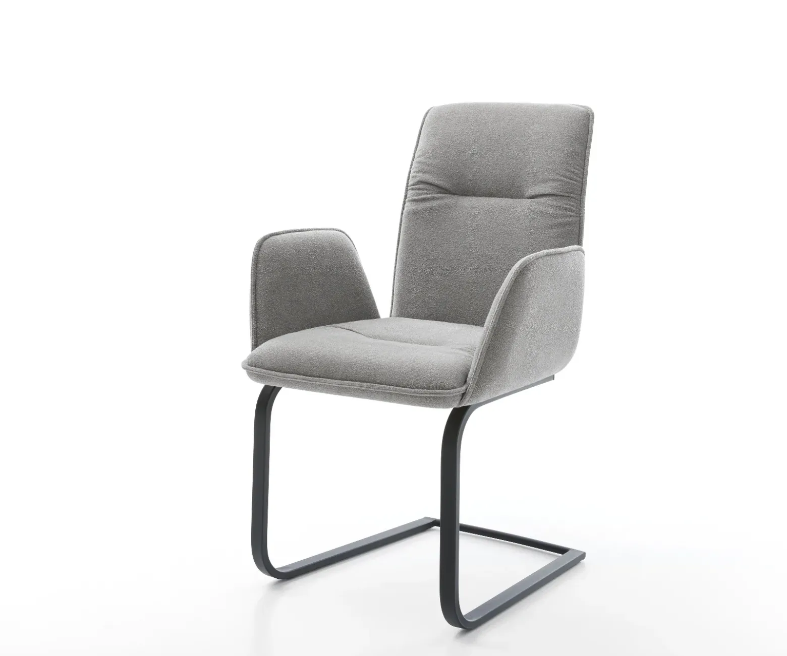 FreischwingerVinja-Flex Strukturstoff Soft Grau Freischwinger flach Schwarz Sofort versandfertig