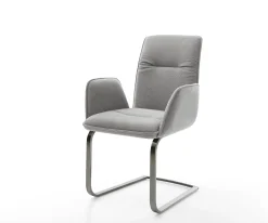 FreischwingerVinja-Flex Strukturstoff Soft Grau Freischwinger flach Graphit Sofort versandfertig
