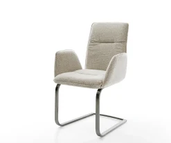 FreischwingerVinja-Flex Webstoff Soft Beige Freischwinger flach Graphit Sofort versandfertig
