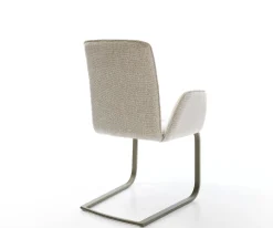FreischwingerVinja-Flex Webstoff Soft Beige Freischwinger flach Effektfinish Titan Sofort versandfertig
