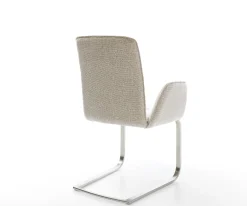FreischwingerVinja-Flex Webstoff Soft Beige Freischwinger flach Edelstahl Sofort versandfertig