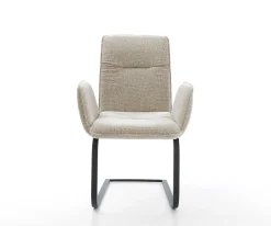 FreischwingerVinja-Flex Webstoff Soft Beige Freischwinger flach Schwarz Sofort versandfertig