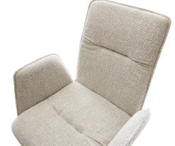 FreischwingerVinja-Flex Webstoff Soft Beige Freischwinger flach Weiß Sofort versandfertig
