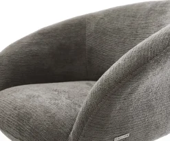 FreischwingerVinka-Flex mit Armlehnen Bouclé Soft Schlamm Freischwinger flach Schwarz Taschenfederkern Sofort versandfertig
