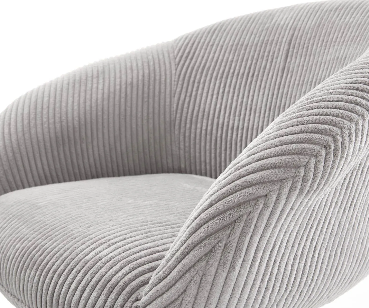 FreischwingerVinka-Flex mit Armlehnen Cord Silbergrau Freischwinger flach Effektfinish Titan Taschenfederkern Sofort versandfertig