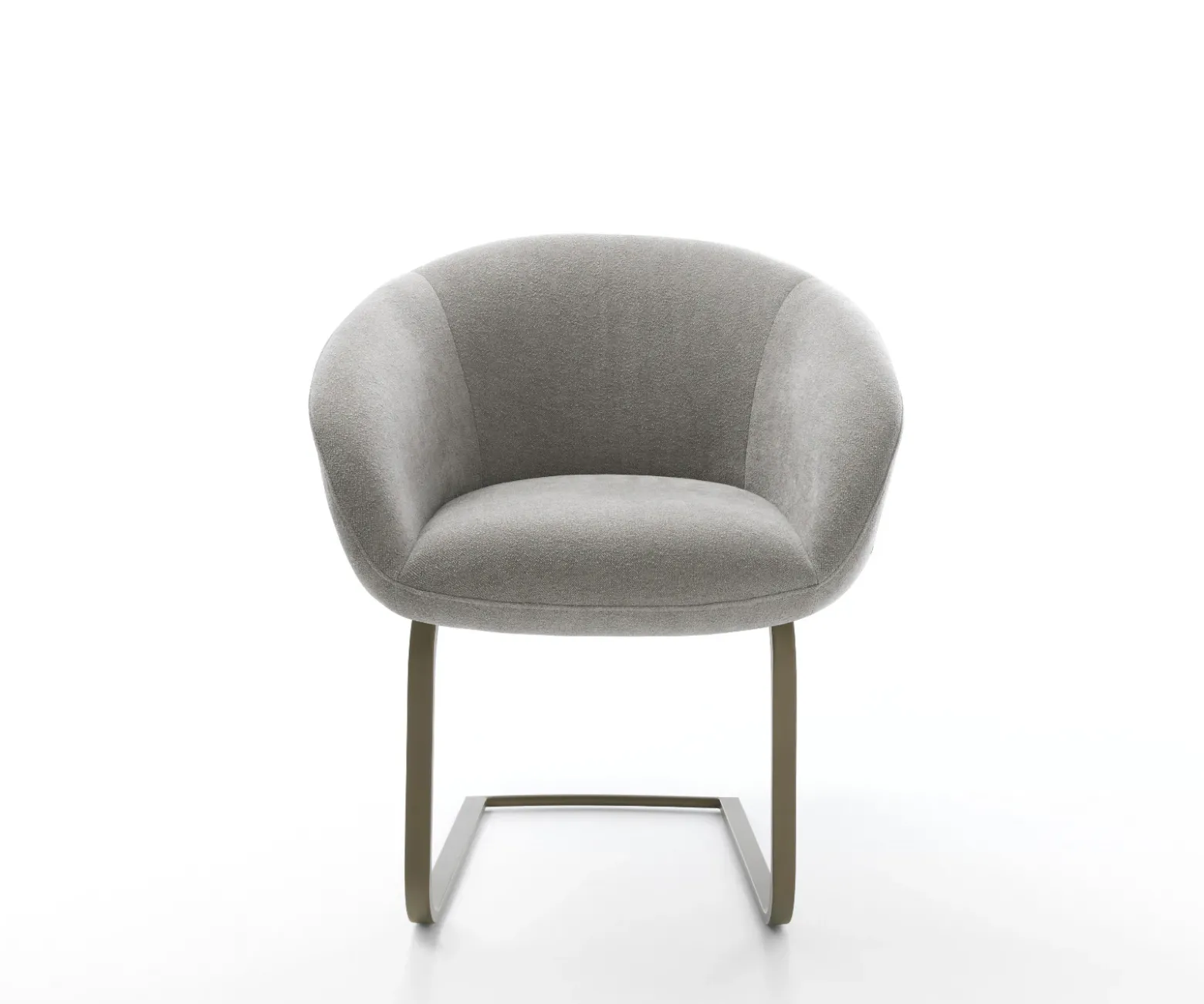 FreischwingerVinka-Flex mit Armlehnen Strukturstoff Soft Grau Freischwinger flach Effektfinish Titan Taschenfederkern Sofort versandfertig