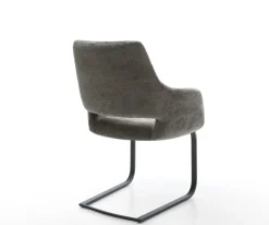 FreischwingerYago-Flex mit Armlehnen Bouclé Soft Schlamm Freischwinger flach Schwarz Taschenfederkern Sofort versandfertig
