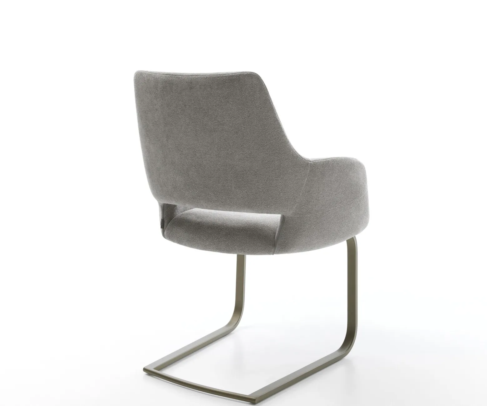 FreischwingerYago-Flex mit Armlehnen Strukturstoff Soft Grau Freischwinger flach Effektfinish Titan Taschenfederkern Sofort versandfertig