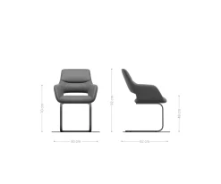 FreischwingerYago-Flex mit Armlehnen Teddystoff Beige Freischwinger flach Effektfinish Titan Taschenfederkern Sofort versandfertig