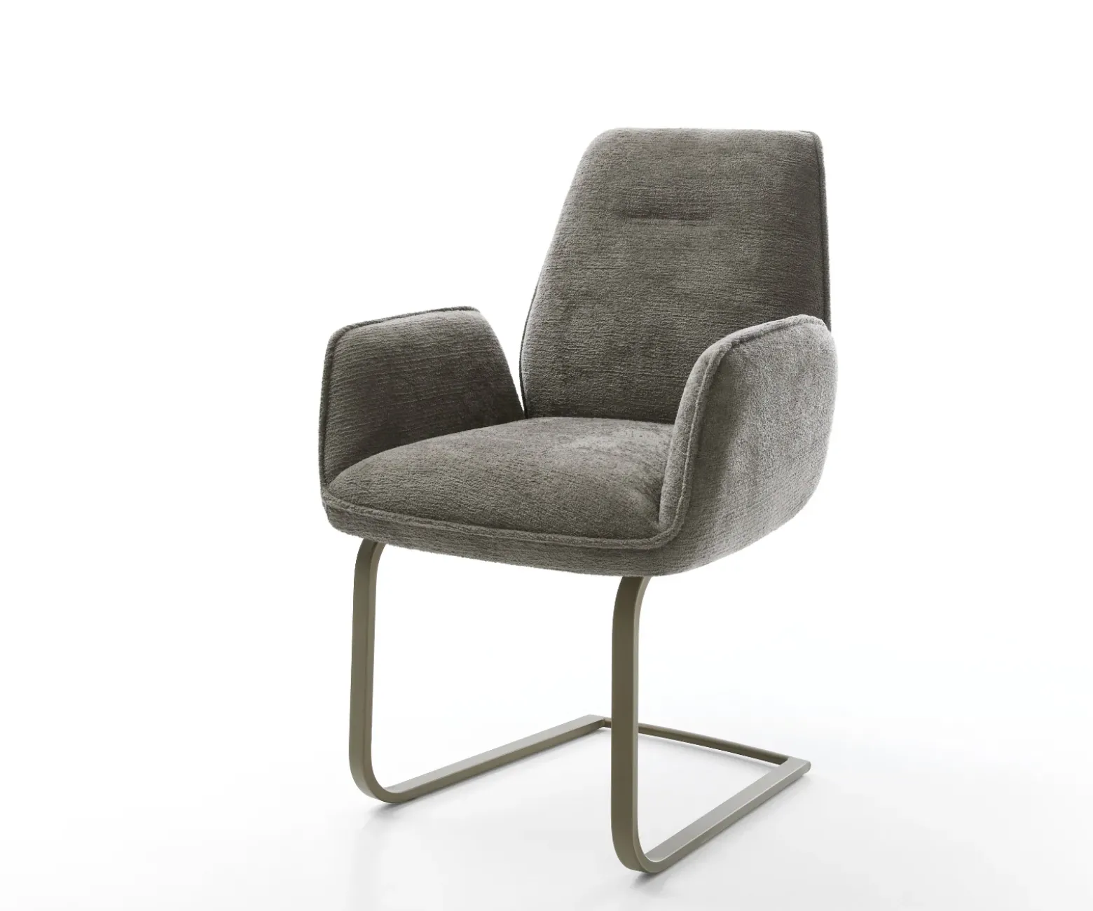 FreischwingerZoa-Flex Bouclé Soft Schlamm Freischwinger flach Effektfinish Titan Taschenfederkern Sofort versandfertig
