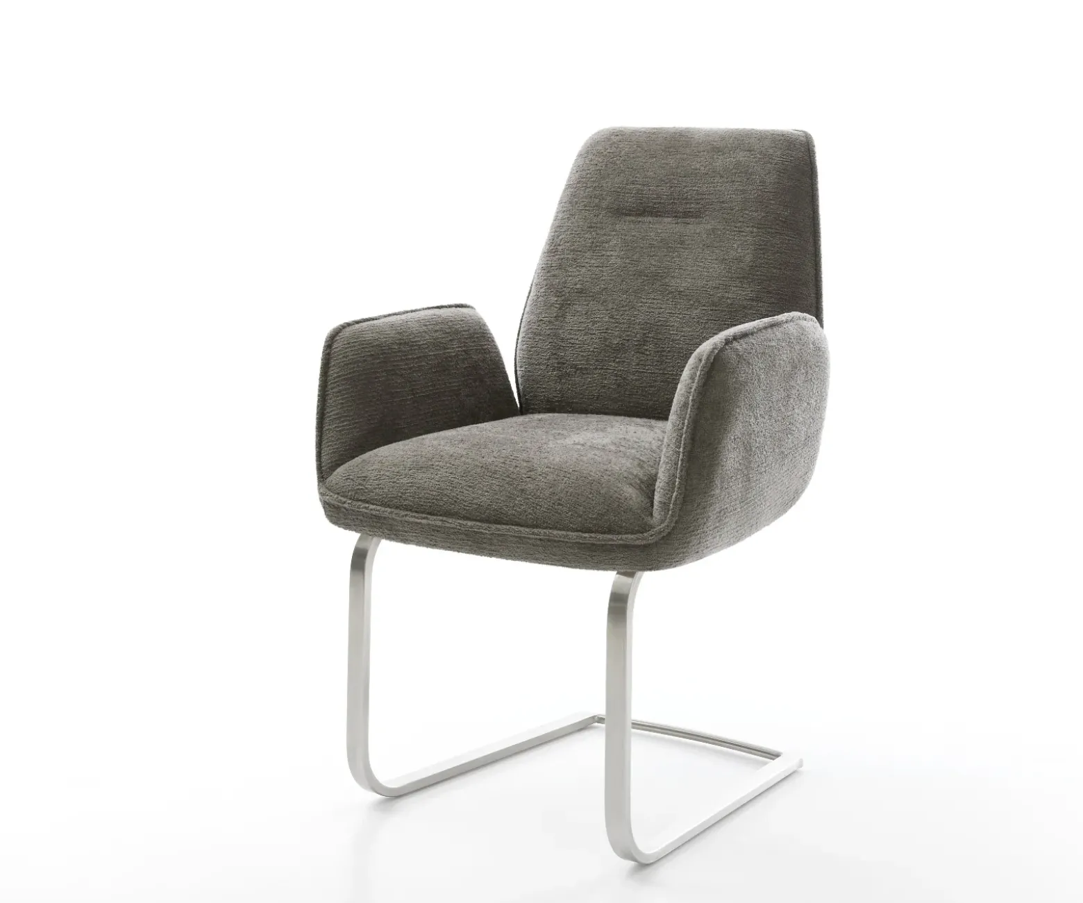 FreischwingerZoa-Flex Bouclé Soft Schlamm Freischwinger flach Edelstahl Taschenfederkern Sofort versandfertig