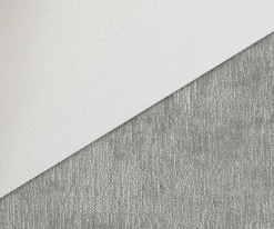FreischwingerZoa-Flex Materialmix Echtleder Weiß-Silbergrau Freischwinger flach Weiß Taschenfederkern Sofort versandfertig