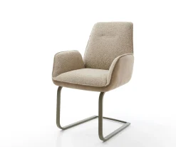 FreischwingerZoa-Flex Materialmix Schlamm Freischwinger flach Effektfinish Titan Taschenfederkern Sofort versandfertig