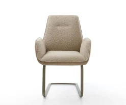 FreischwingerZoa-Flex Materialmix Schlamm Freischwinger flach Effektfinish Titan Taschenfederkern Sofort versandfertig