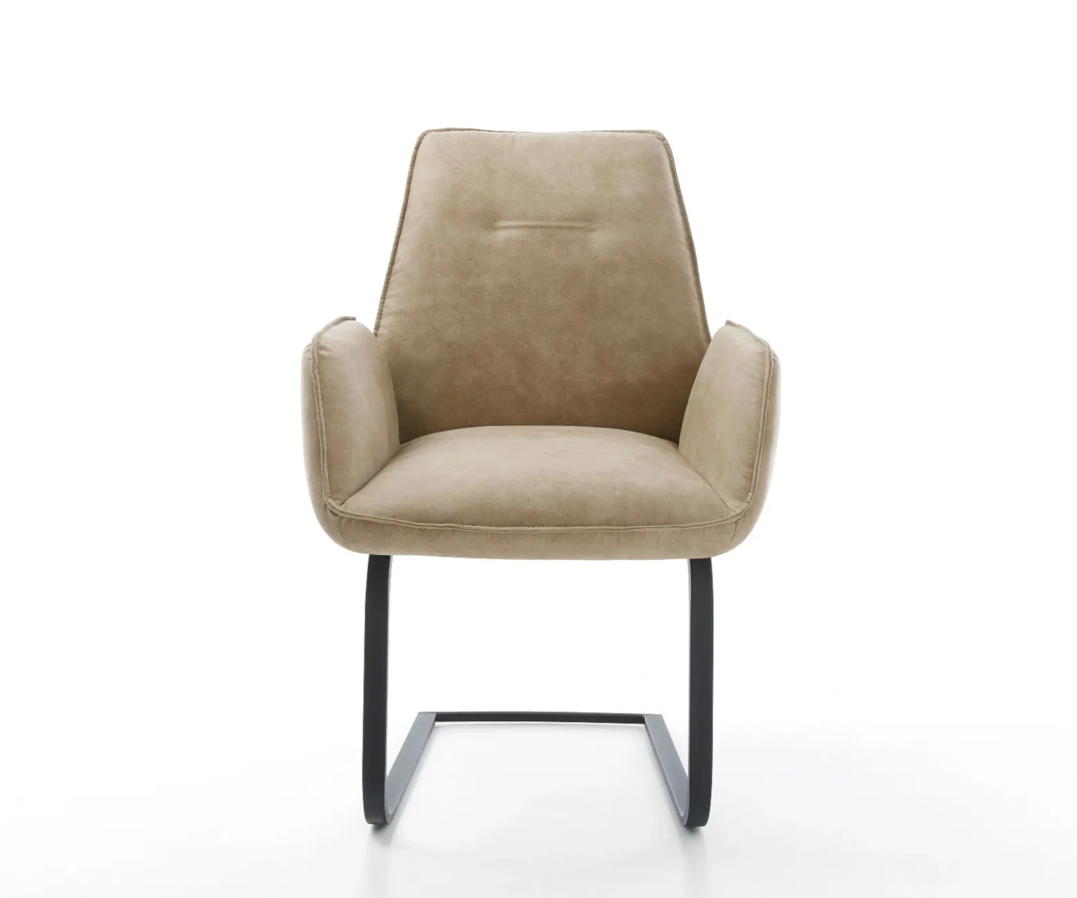 FreischwingerZoa-Flex Mikrofaser Beige Vintage Freischwinger flach Schwarz Taschenfederkern Sofort versandfertig