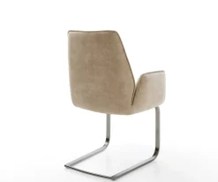 FreischwingerZoa-Flex Mikrofaser Beige Vintage Freischwinger flach Graphit Taschenfederkern Sofort versandfertig