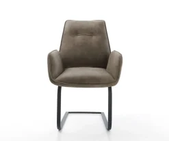 FreischwingerZoa-Flex Mikrofaser Taupe Vintage Freischwinger flach Schwarz Taschenfederkern Sofort versandfertig