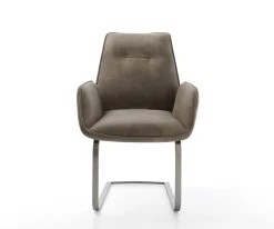 FreischwingerZoa-Flex Mikrofaser Taupe Vintage Freischwinger flach Graphit Taschenfederkern Sofort versandfertig