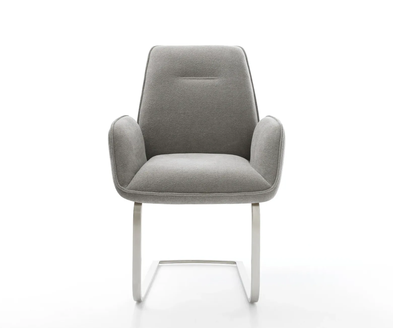 FreischwingerZoa-Flex Strukturstoff Soft Grau Freischwinger flach Edelstahl Taschenfederkern Sofort versandfertig