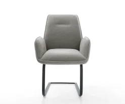 FreischwingerZoa-Flex Strukturstoff Soft Grau Freischwinger flach Schwarz Taschenfederkern Sofort versandfertig