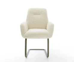 FreischwingerZoa-Flex Teddystoff Beige Freischwinger flach Effektfinish Titan Taschenfederkern Sofort versandfertig