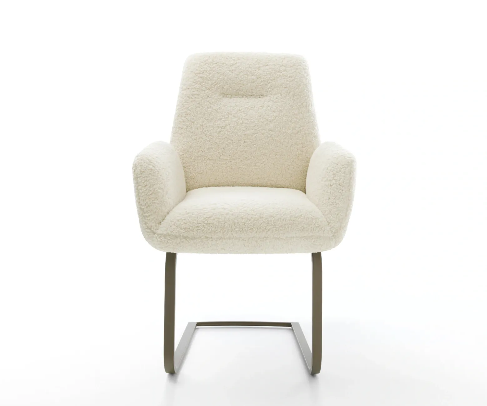FreischwingerZoa-Flex Teddystoff Beige Freischwinger flach Effektfinish Titan Taschenfederkern Sofort versandfertig