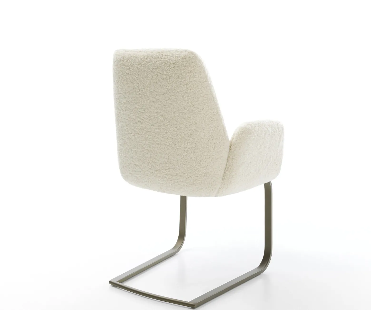 FreischwingerZoa-Flex Teddystoff Beige Freischwinger flach Effektfinish Titan Taschenfederkern Sofort versandfertig