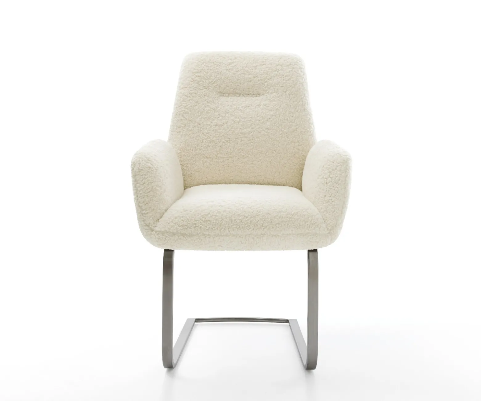 FreischwingerZoa-Flex Teddystoff Beige Freischwinger flach Graphit Taschenfederkern Sofort versandfertig