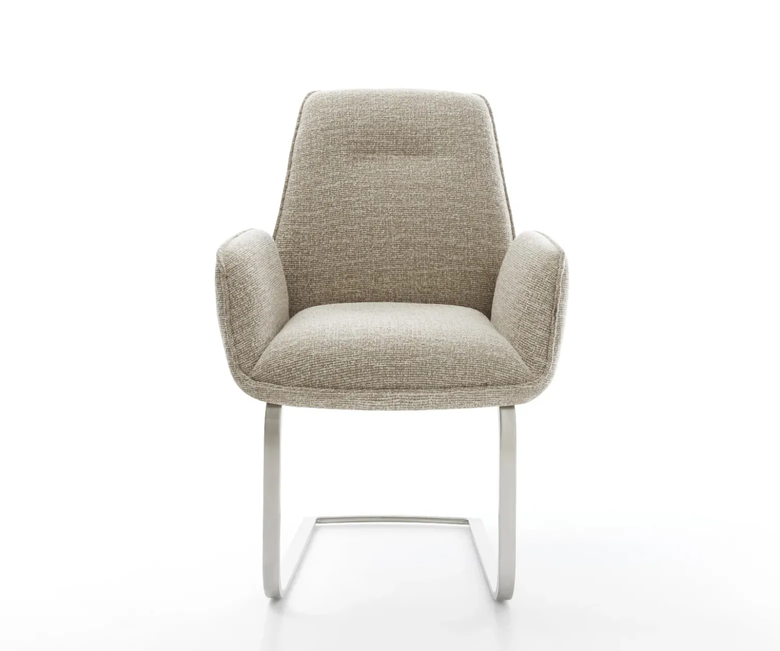 FreischwingerZoa-Flex Webstoff Soft Beige Freischwinger flach Edelstahl Taschenfederkern Sofort versandfertig