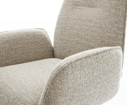 FreischwingerZoa-Flex Webstoff Soft Beige Freischwinger flach Edelstahl Taschenfederkern Sofort versandfertig