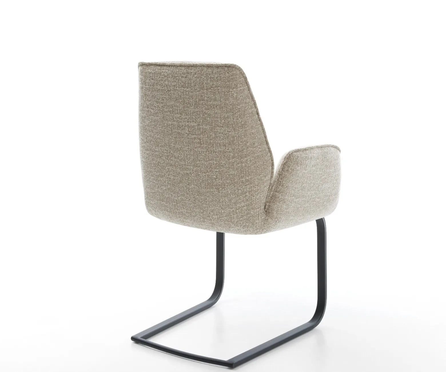 FreischwingerZoa-Flex Webstoff Soft Beige Freischwinger flach Schwarz Taschenfederkern Sofort versandfertig