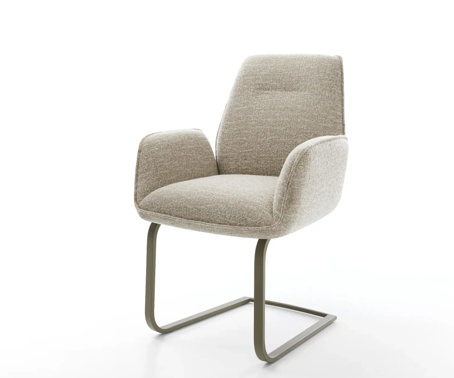 FreischwingerZoa-Flex Webstoff Soft Beige Freischwinger flach Effektfinish Titan Taschenfederkern Sofort versandfertig