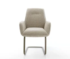 FreischwingerZoa-Flex Webstoff Soft Beige Freischwinger flach Effektfinish Titan Taschenfederkern Sofort versandfertig